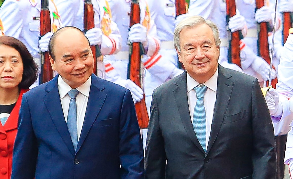 Cận cảnh lễ đón Tổng Thư ký Liên Hiệp Quốc António Guterres thăm Việt Nam - Ảnh 6.