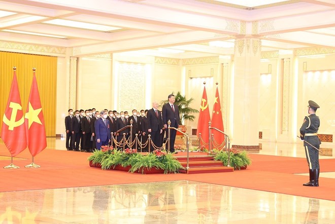 Cận cảnh lễ đón chính thức Tổng Bí thư Nguyễn Phú Trọng - Ảnh 2.