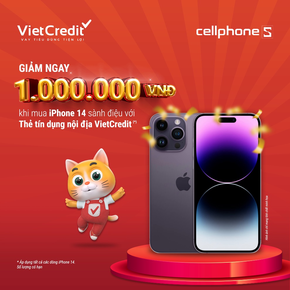 Tín đồ táo khuyết nhận quà "Khủng" khi sở hữu iPhone 14 series với thẻ tín dụng nội địa VietCredit