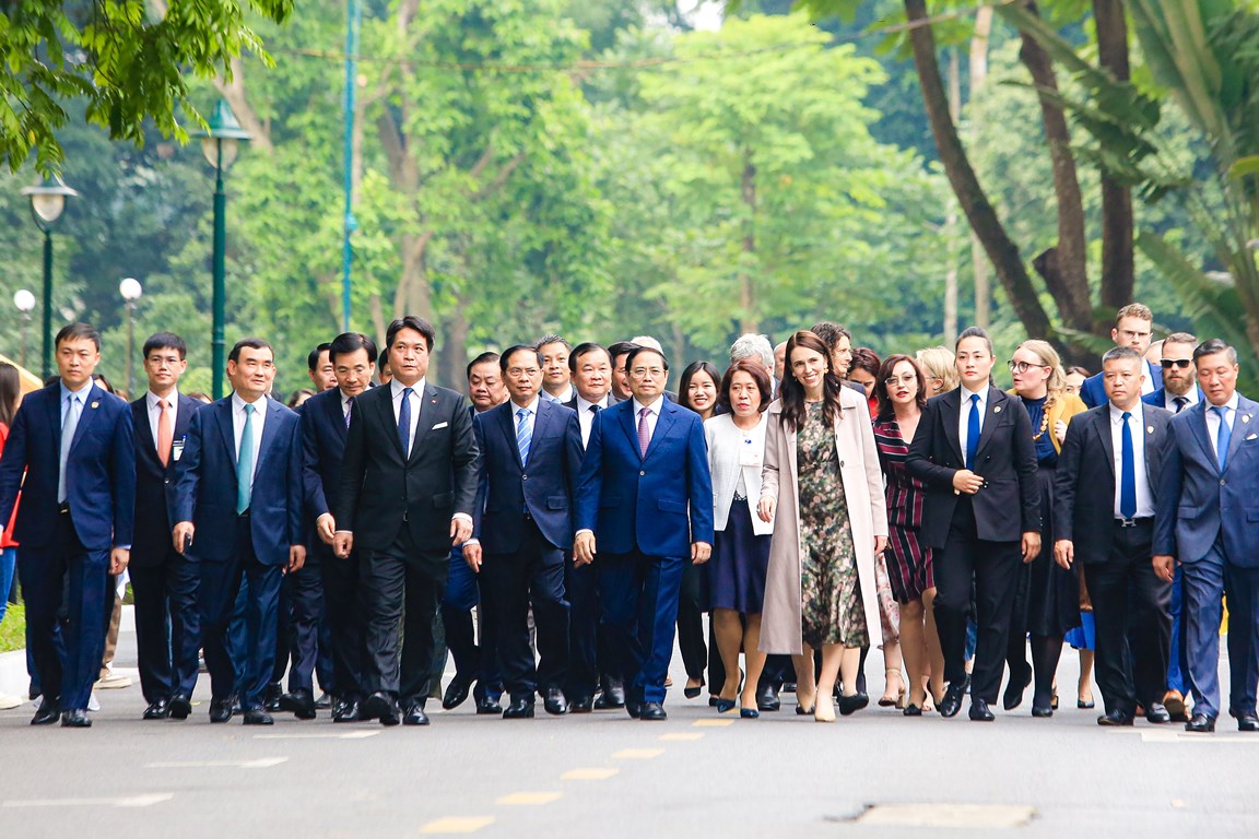 Thủ tướng Phạm Minh Chính đón, hội đàm với Thủ tướng New Zealand - Ảnh 7.