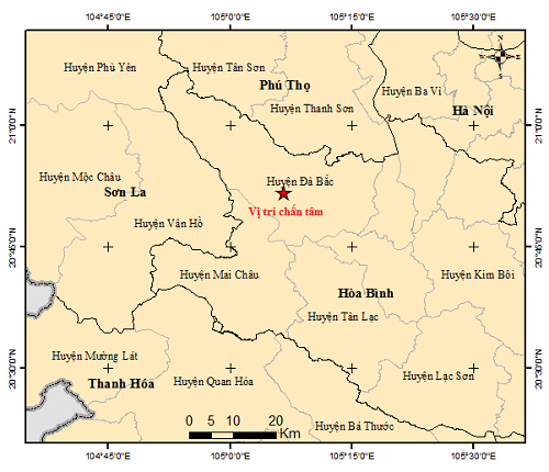 Vừa xảy ra động đất 3.9 độ richter ở tỉnh Hòa Bình giáp Hà Nội - Ảnh 1.