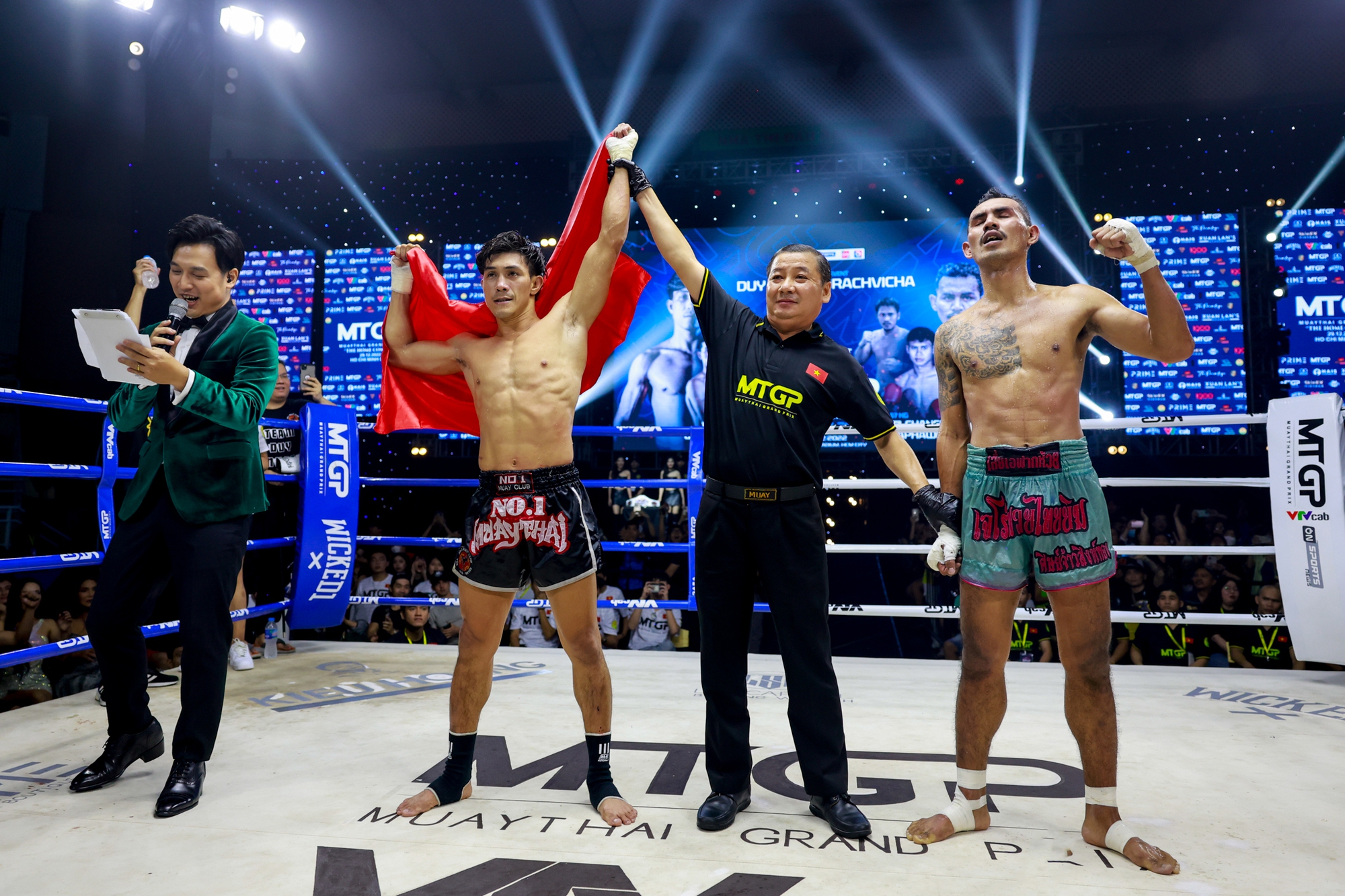 Duy Nhất thắng kịch tính võ sĩ Thái Lan, giành đai bạc MTGP - Ảnh 5.