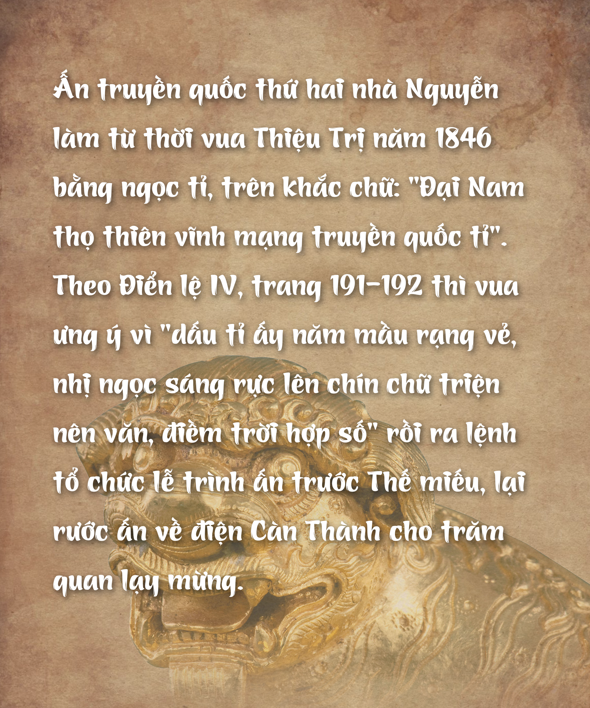 Chiếc ấn truyền quốc triều Nguyễn: ... ngôi báu trời cho...! - Ảnh 9.