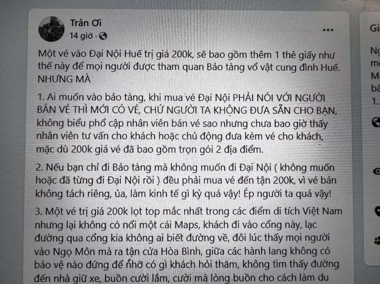 Đơn vị quản lý di tích ở Huế nói gì về sự bất cập giá vé tham quan Đại nội?