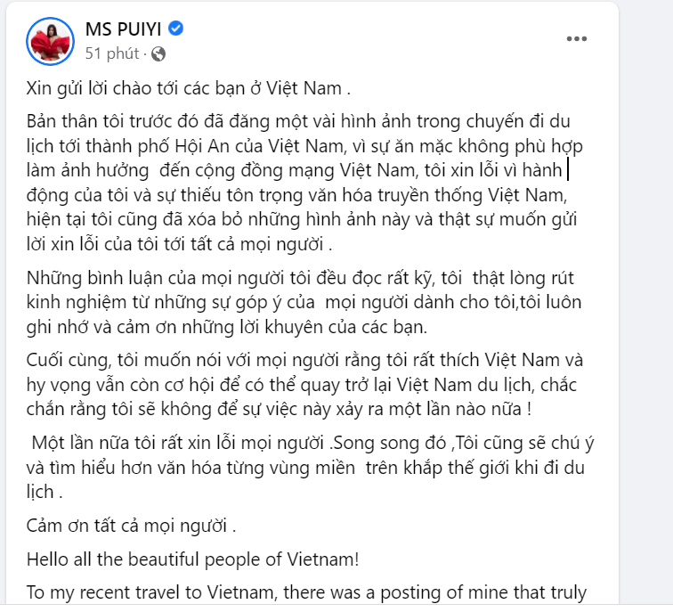 Nữ du khách chụp ảnh khoe mông tại Hội An xin lỗi, gỡ ảnh khỏi Facebook - Ảnh 1.