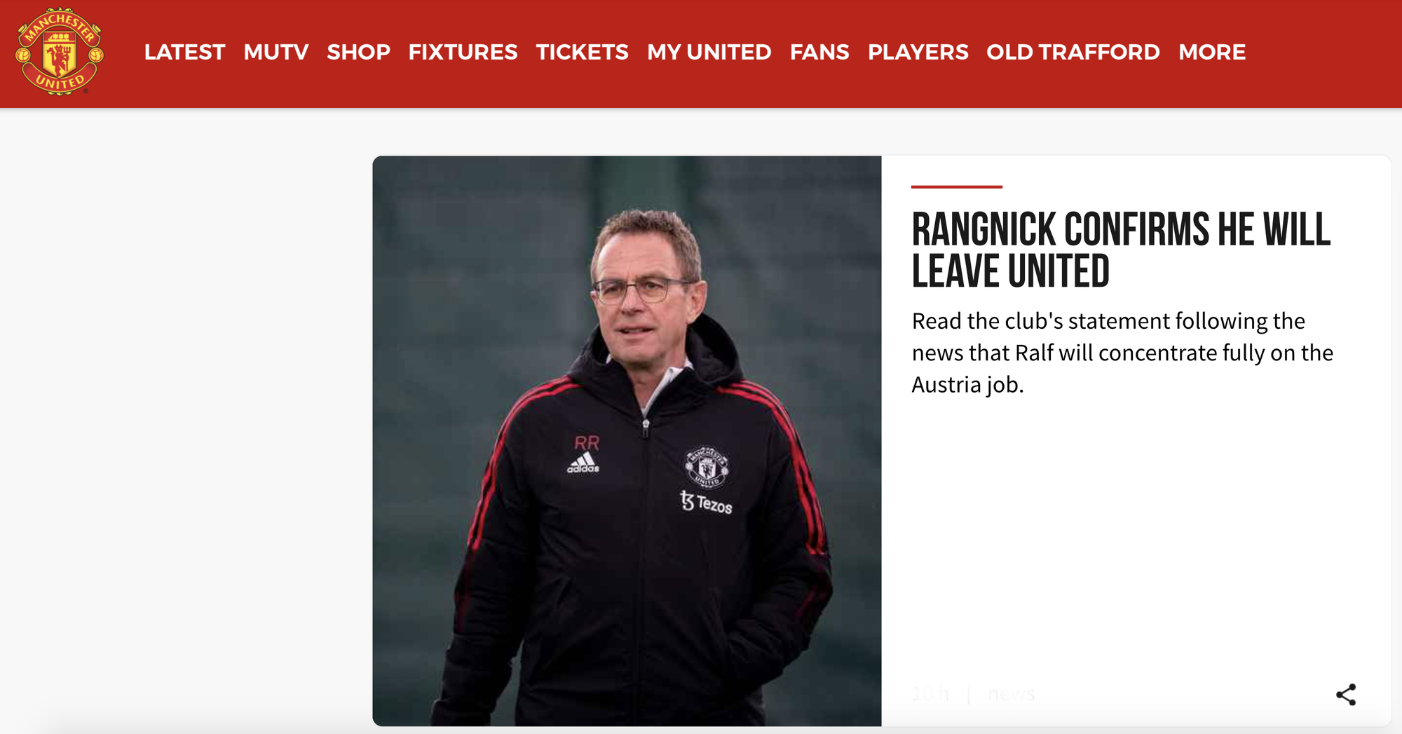 HLV Ralf Rangnick chia tay Man United, từ bỏ luôn vai trò cố vấn - Ảnh 1.