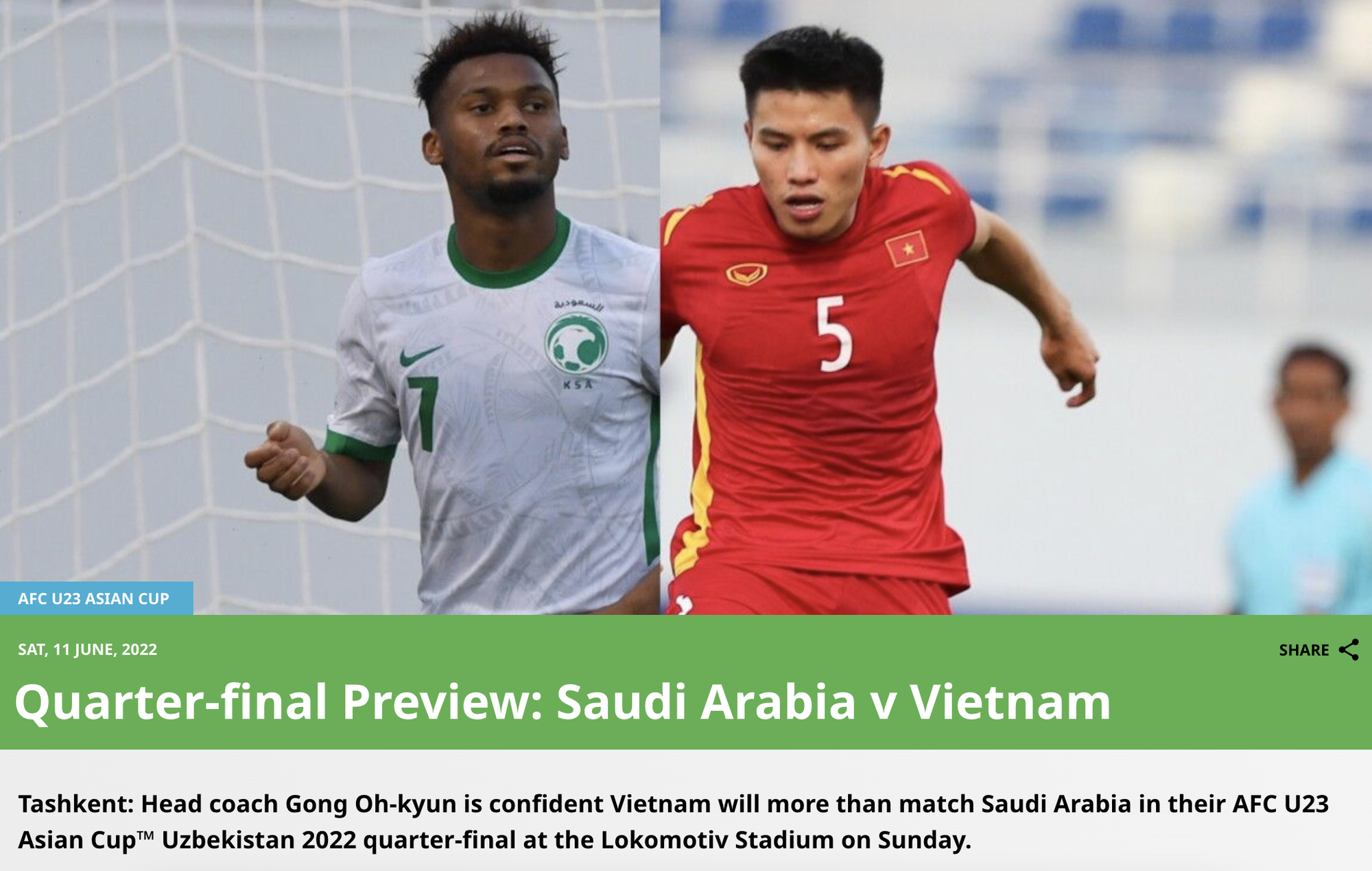 Trận đấu giữa U23 Việt Nam và U23 Ả Rập Saudi đã thu hút sự chú ý của báo châu Á khi được U23 Việt Nam chiến thắng 2-1 sau cuộc đua dưới cơ căng thẳng. Hãy cùng xem lại những khoảnh khắc đáng nhớ thông qua những bức ảnh Việt Nam đầy cảm xúc.