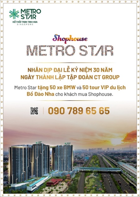 Cơ hội vàng dịp lễ kỷ niệm 30 năm thành lập CT Group cho khách hàng mua shophouse Metro Star - Ảnh 1.