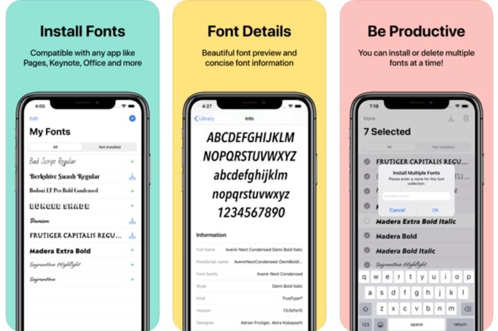 Bạn đang tìm kiếm ứng dụng font chữ tốt nhất cho iPhone và iPad? Không cần phải tìm kiếm xa xôi nữa vì chúng tôi đã có những lựa chọn tốt nhất cho bạn. Tận hưởng trọn vẹn trải nghiệm thiết kế chuyên nghiệp với nhiều lựa chọn font chữ độc đáo, đa dạng và đẹp mắt, giúp bạn tạo nên những tác phẩm sáng tạo, phong cách riêng trên iPhone và iPad của mình.