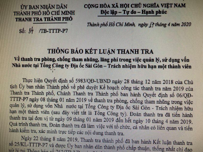 Công an điều tra sai phạm tại Tổng công ty Địa ốc Sài Gòn - Ảnh 1.