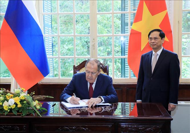 Bộ trưởng Ngoại giao Bùi Thanh Sơn hội đàm với Bộ trưởng Ngoại giao Nga Sergey Lavrov - Ảnh 7.