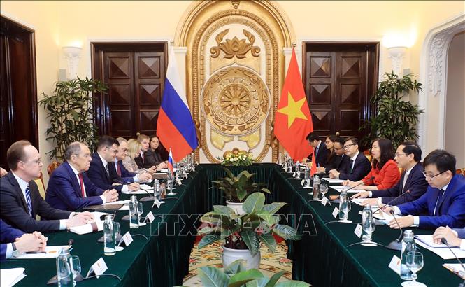 Bộ trưởng Ngoại giao Bùi Thanh Sơn hội đàm với Bộ trưởng Ngoại giao Nga Sergey Lavrov - Ảnh 5.