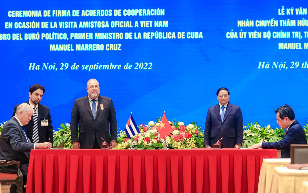 Thủ tướng Phạm Minh Chính đón Thủ tướng Cuba lần đầu thăm chính thức Việt Nam - Ảnh 19.