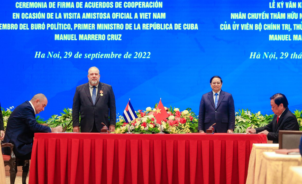 Thủ tướng Phạm Minh Chính đón Thủ tướng Cuba lần đầu thăm chính thức Việt Nam - Ảnh 20.