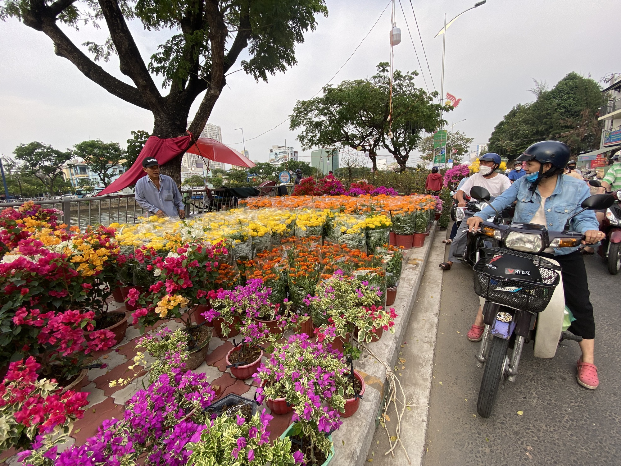 Ghe chở hoa kiểng Tết cập Bến Bình Đông nhiều chưa từng thấy - Ảnh 8.