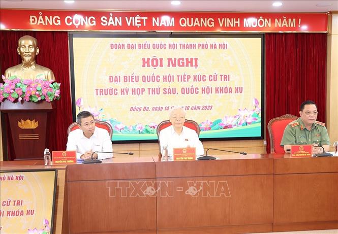 Những hình ảnh Tổng Bí thư Nguyễn Phú Trọng tiếp xúc cử tri - Ảnh 3.