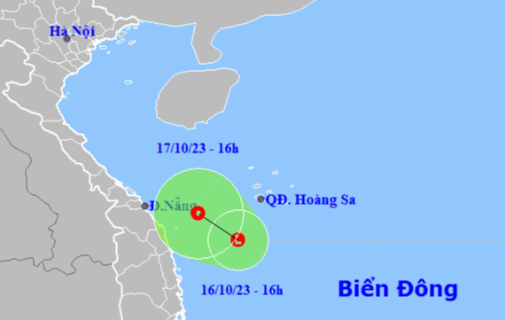 Vùng áp thấp sắp mạnh lên thành áp thấp nhiệt đới, hướng vào Trung Bộ - Ảnh 1.