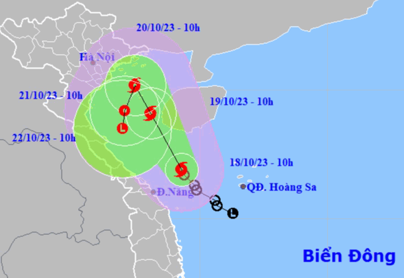 Áp thấp nhiệt đới mạnh lên thành bão số 5, cách Quảng Trị-Quảng Ngãi khoảng 150 km - Ảnh 1.