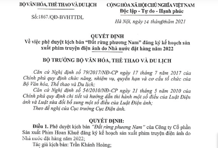 Đất rừng phương Nam không phải phim Nhà nước đặt hàng - Ảnh 1.