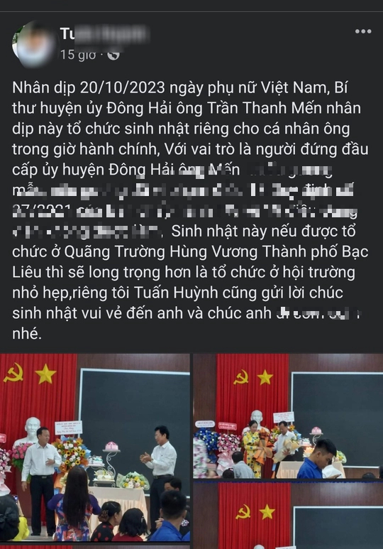 Bí thư huyện lên tiếng vụ tổ chức sinh nhật trong giờ hành chính là thông tin chấp vá sai sự thật - Ảnh 1.