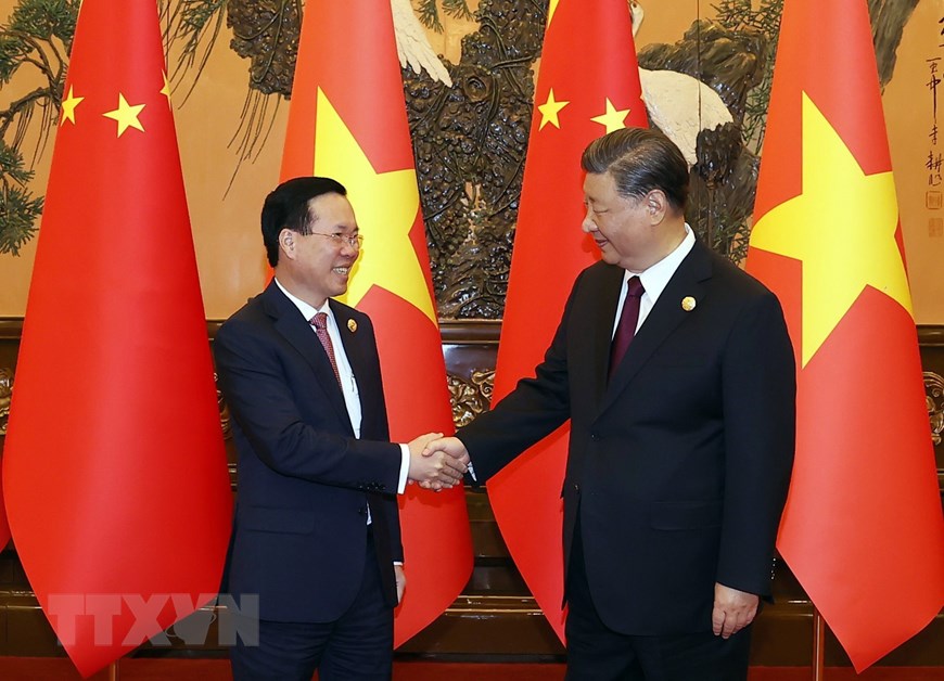 Chủ tịch nước Võ Văn Thưởng hội kiến Tổng Bí thư, Chủ tịch Trung Quốc Tập Cận Bình - Ảnh 2.
