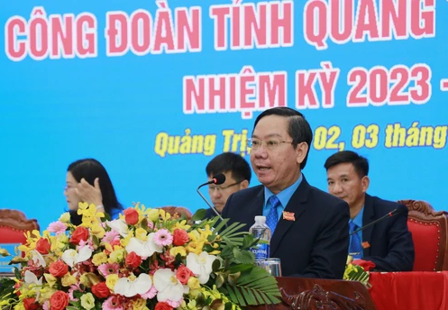 Ông Nguyễn Thế Lập tái đắc cử chức Chủ tịch LĐLĐ tỉnh Quảng Trị - Ảnh 1.