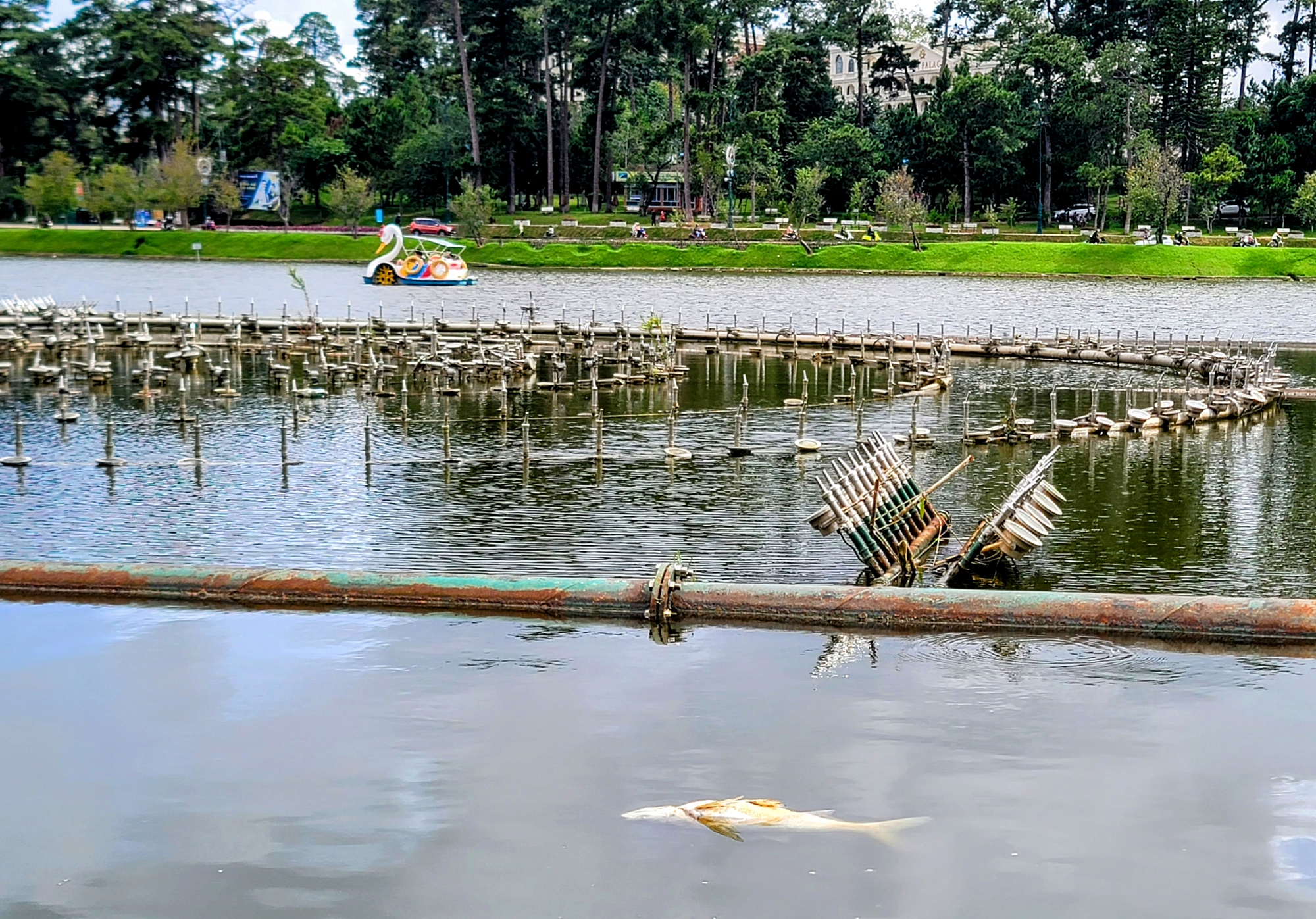 Cận cảnh công trình nhạc nước 10 tỉ đồng đắp chiếu trên hồ Xuân Hương - Ảnh 12.