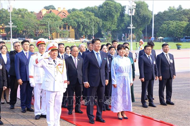 Tổng thống Mông Cổ vào Lăng viếng Chủ tịch Hồ Chí Minh - Ảnh 3.