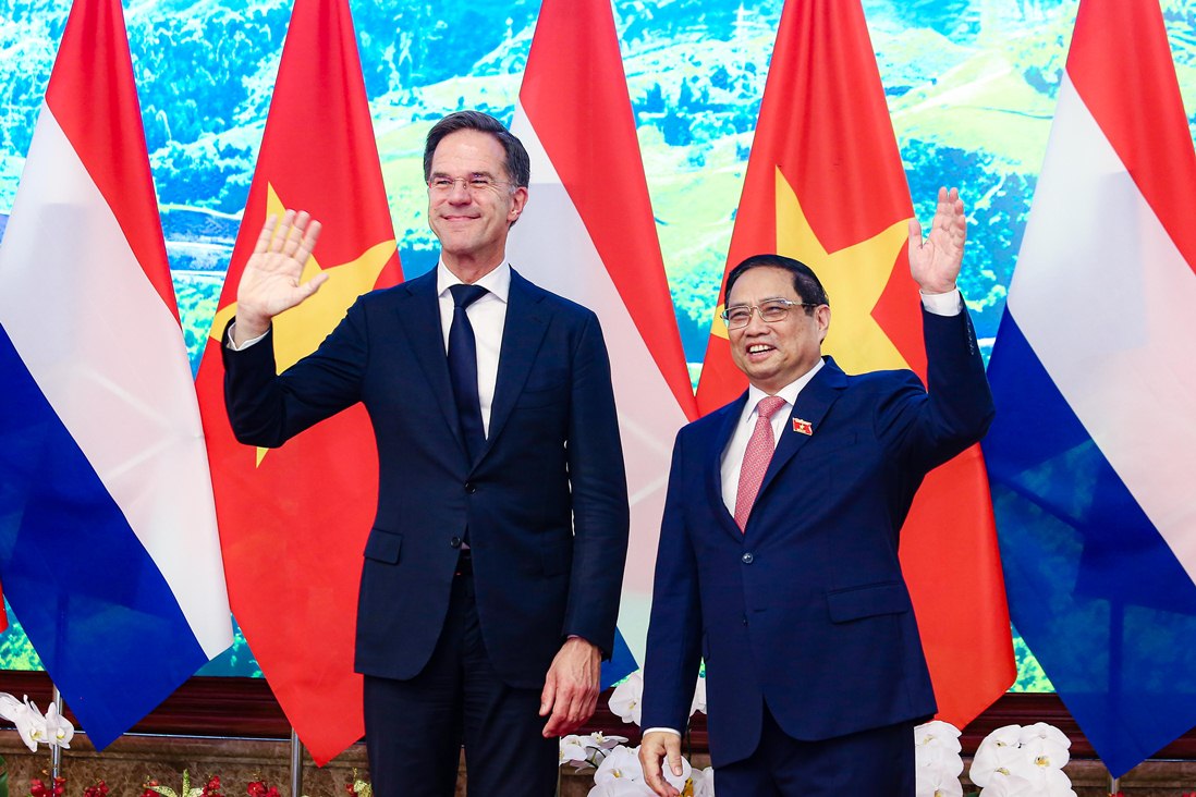 Cận cảnh Thủ tướng Phạm Minh Chính đón Thủ tướng Hà Lan - Ảnh 13.