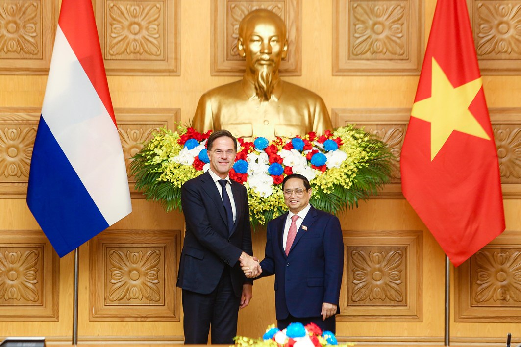 Cận cảnh Thủ tướng Phạm Minh Chính đón Thủ tướng Hà Lan - Ảnh 12.
