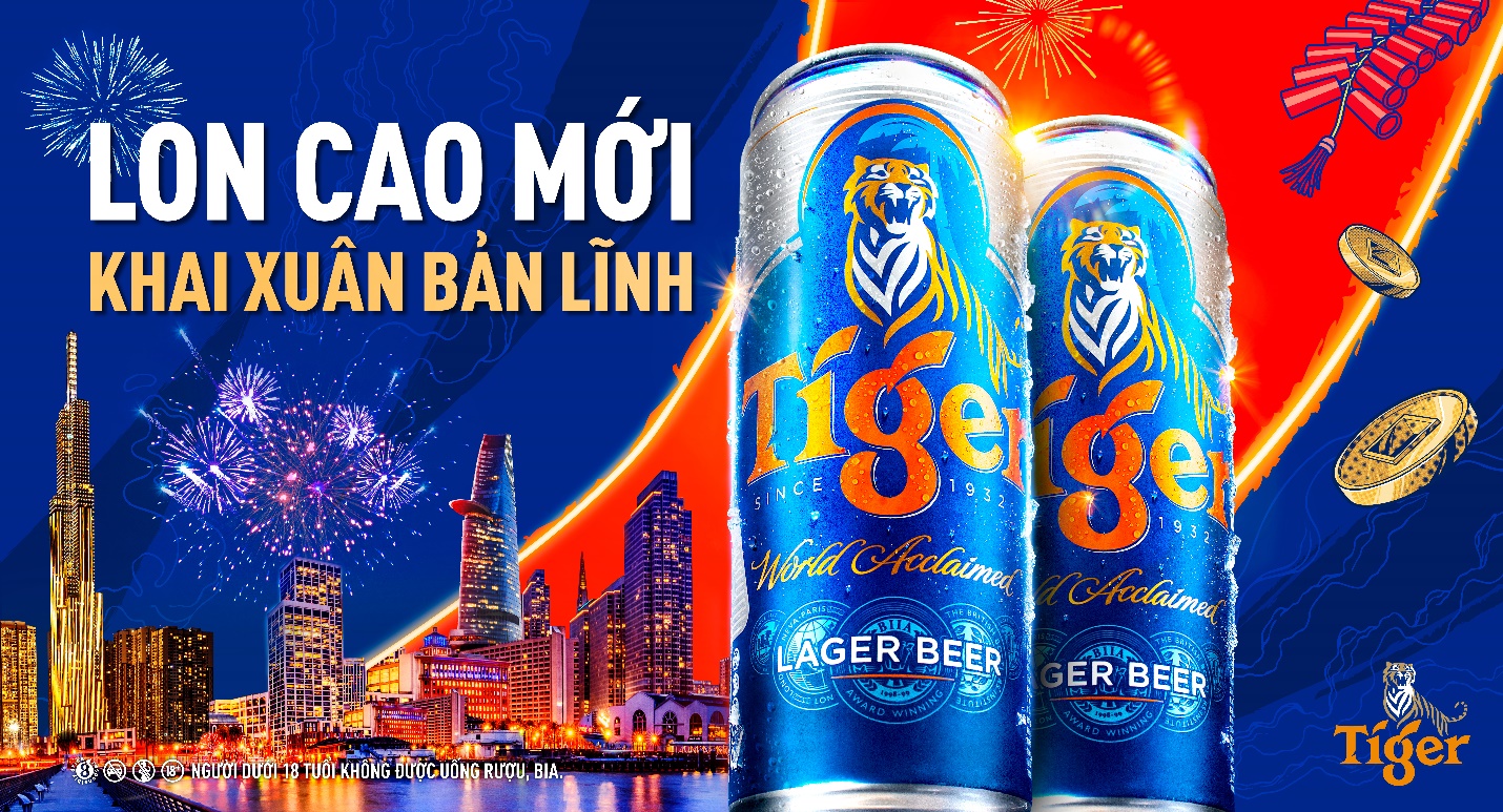 Tiger Beer gửi lời chúc khai Xuân bản lĩnh với lon cao mới | Thị trường NLD