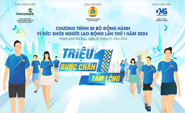 Chương trình đi bộ đồng hành “Triệu bước chân, một tấm lòng” chăm lo cho đoàn viên Công đoàn, người lao động