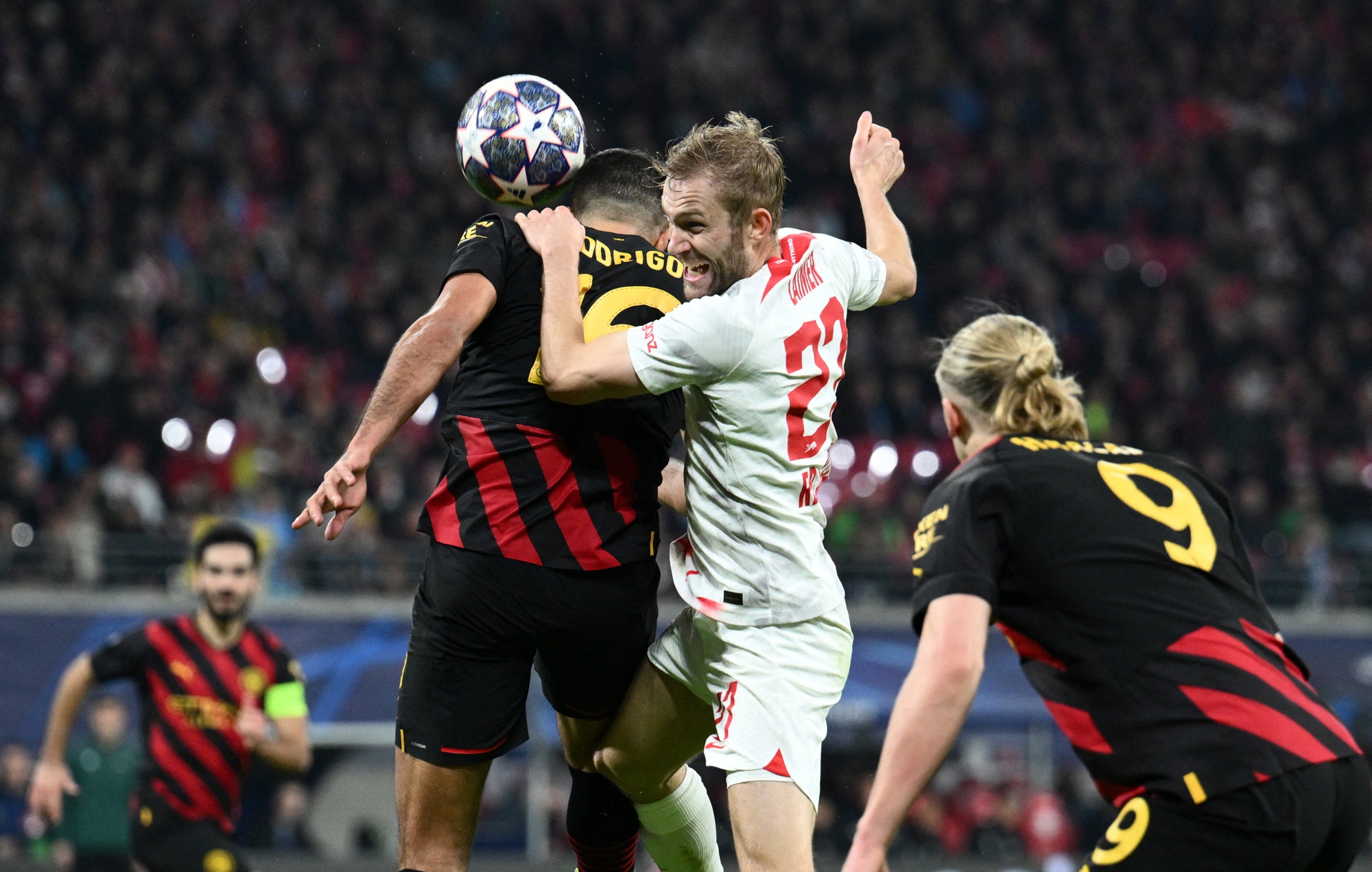 RB Leipzig ngoan cường, Man City rơi chiến thắng trên đất Đức - Ảnh 1.