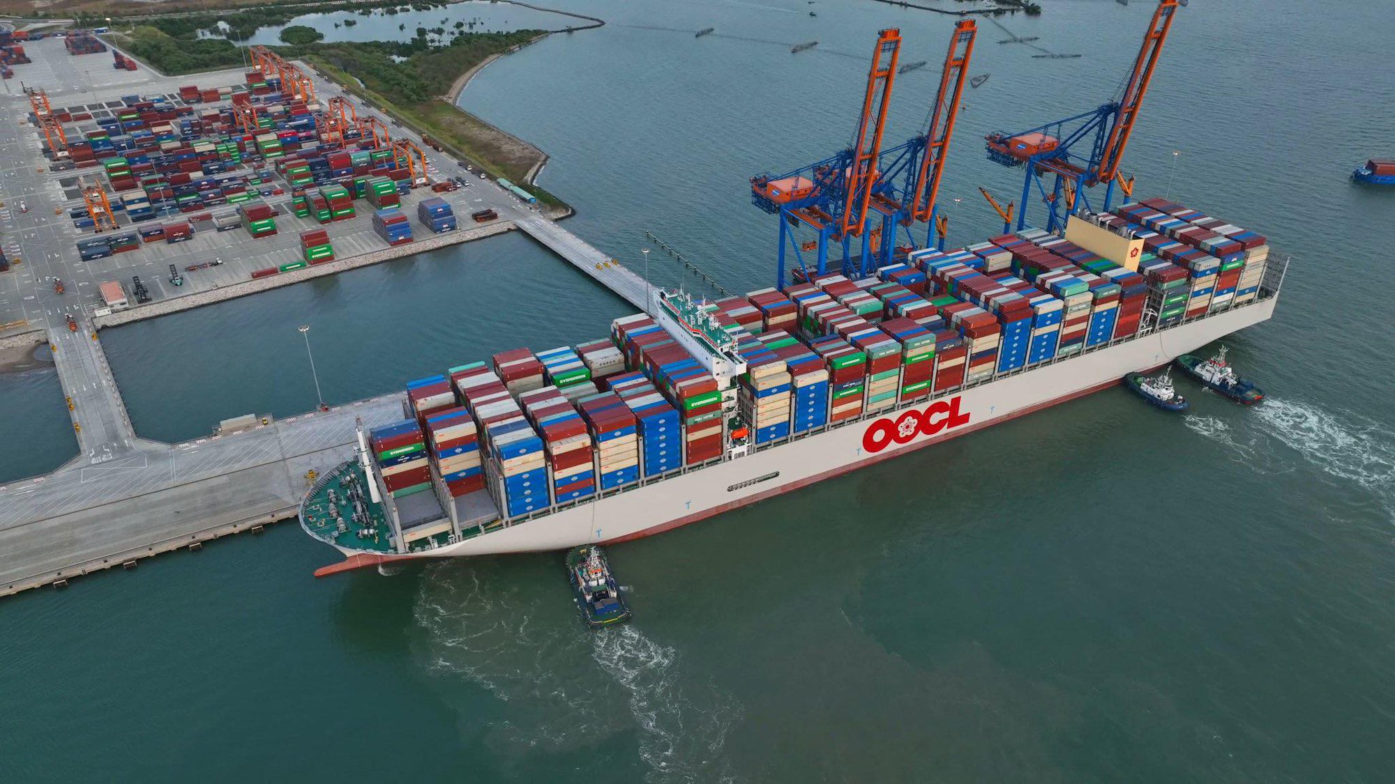Cận cảnh siêu tàu container lớn nhất thế giới tại Bà Rịa - Vũng Tàu - Ảnh 3.