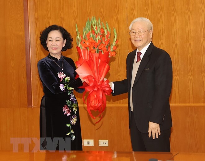 Tổng Bí thư Nguyễn Phú Trọng trao quyết định phân công Thường trực Ban Bí thư - Ảnh 3.