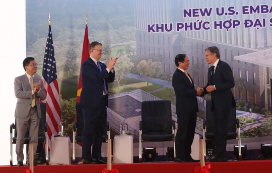 Ngoại trưởng Antony Blinken và Bộ trưởng Bùi Thanh Sơn khởi công trụ sở Đại sứ quán Mỹ - Ảnh 13.