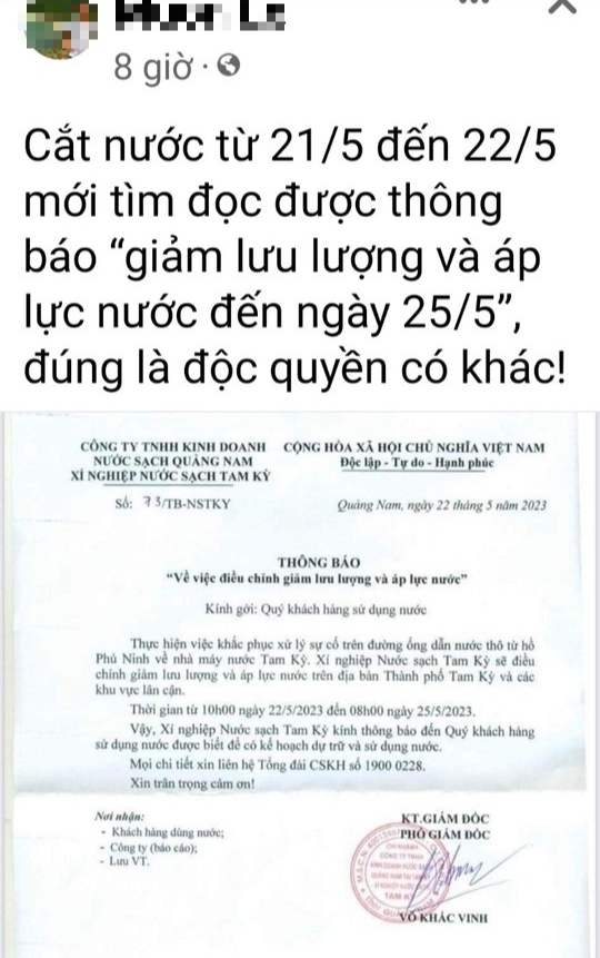 Nước máy chảy nhỏ giọt giữa mùa nắng, người dân Tam Kỳ bức xúc - Ảnh 3.