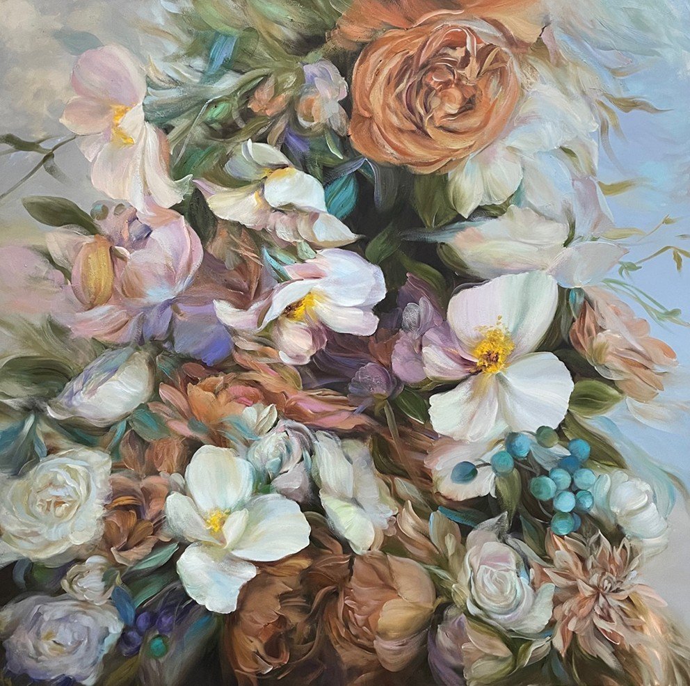 វិចិត្រករ Nguyen Dieu Ha - Họa sĩ Nguyễn Diệu Hà - “Hồn tranh từ chất liệu cuộc sống được giới sưu tầm ủng hộ” - Ảnh 2.