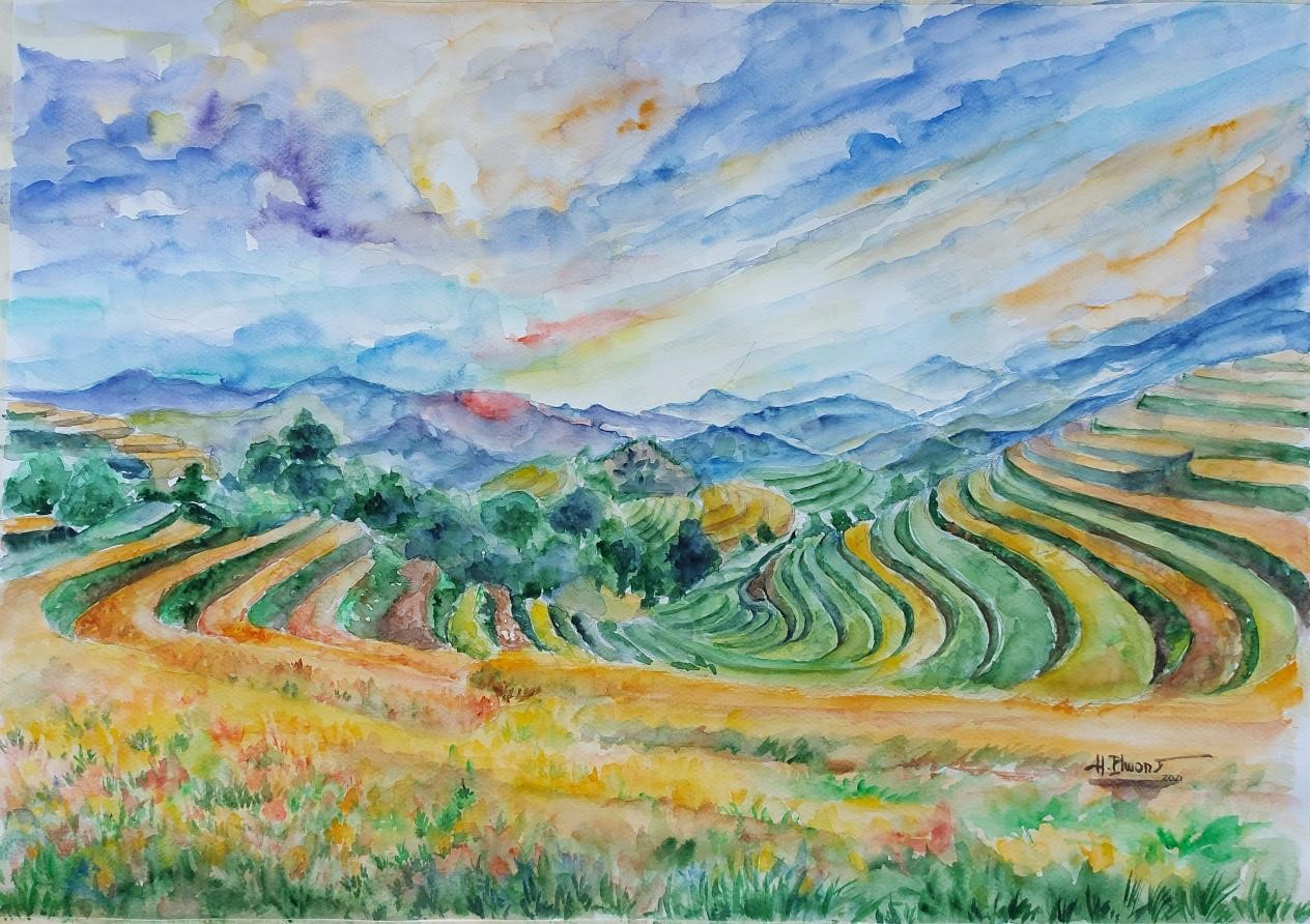 វិចិត្រករ Nguyen Dieu Ha - Họa sĩ Nguyễn Diệu Hà - “Hồn tranh từ chất liệu cuộc sống được giới sưu tầm ủng hộ” - Ảnh 8.