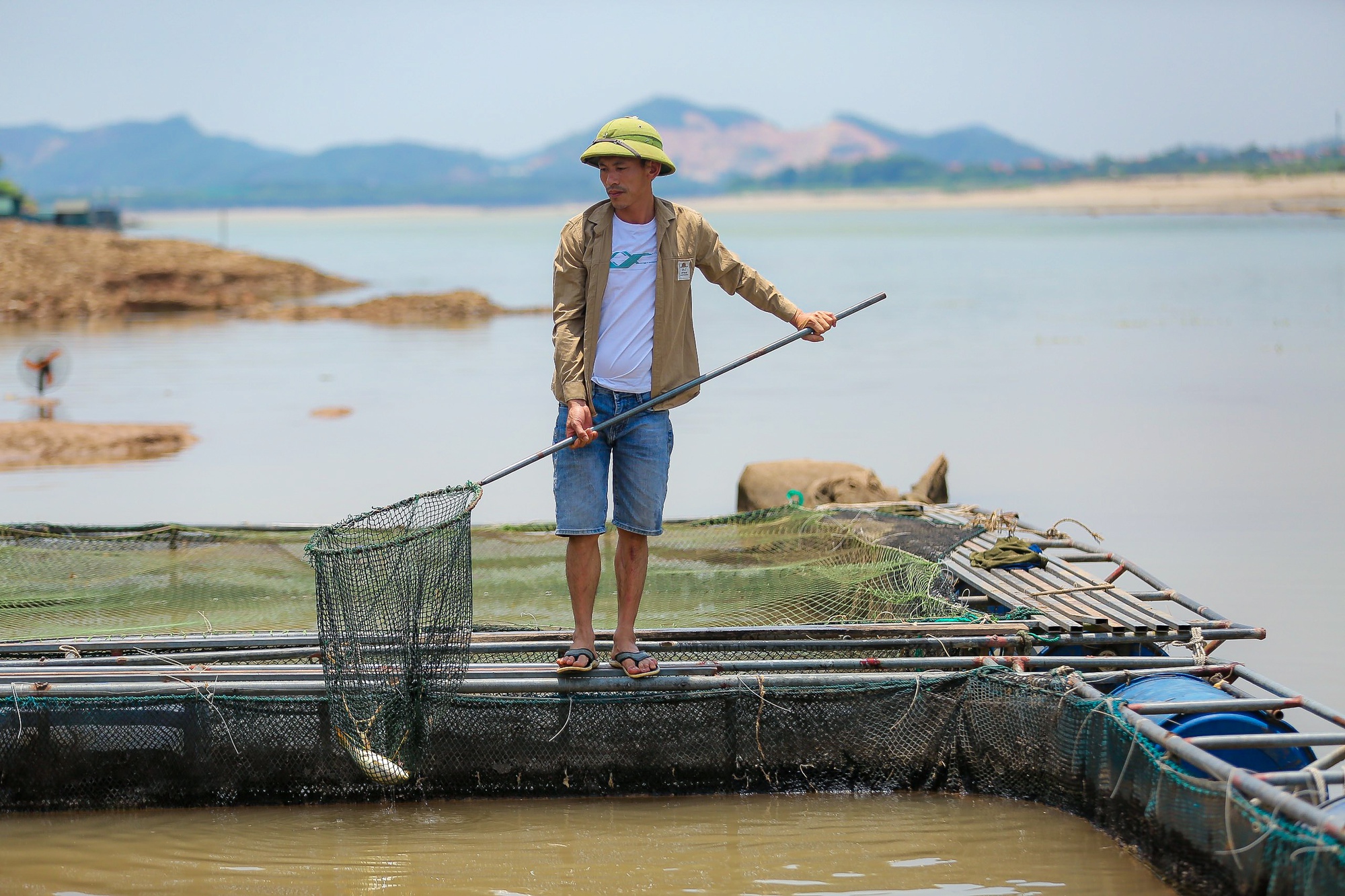 Sông Đà cạn trơ đáy, người dân khóc ròng nhìn cá dần chết khô - Ảnh 14.