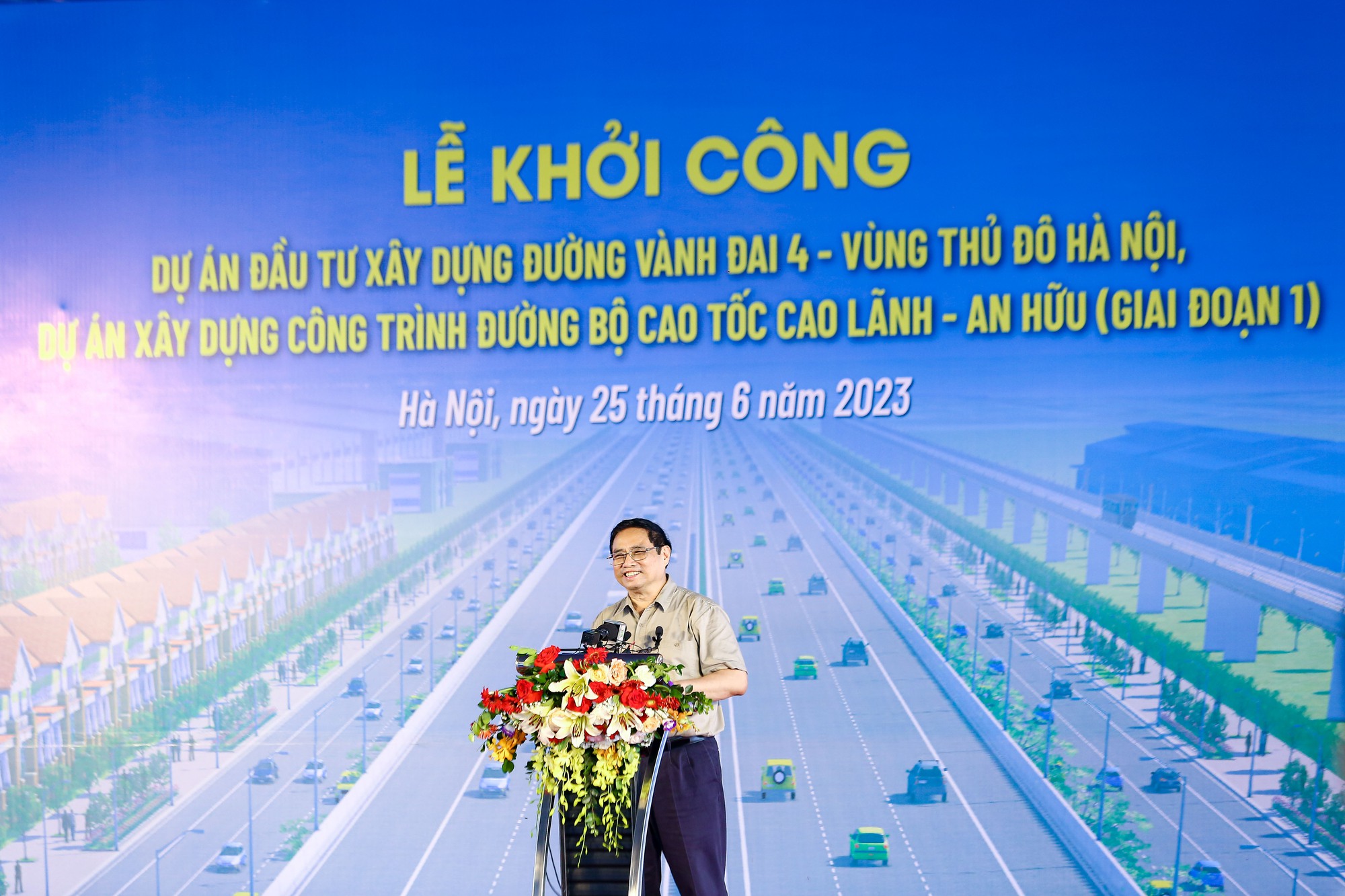 Thủ tướng phát lệnh khởi công 2 dự án đường Vành đai 4 - vùng Thủ đô và cao tốc Cao Lãnh - An Hữu - Ảnh 6.