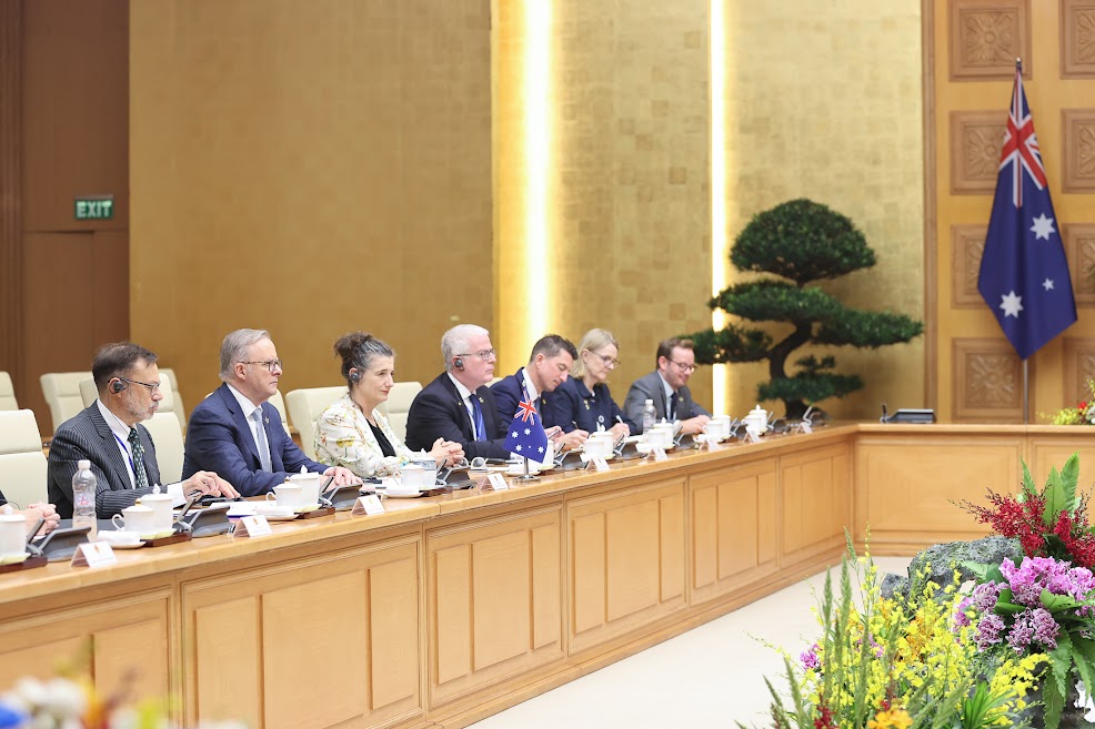 Cận cảnh Thủ tướng Phạm Minh Chính chủ trì lễ đón Thủ tướng Úc - Ảnh 15.