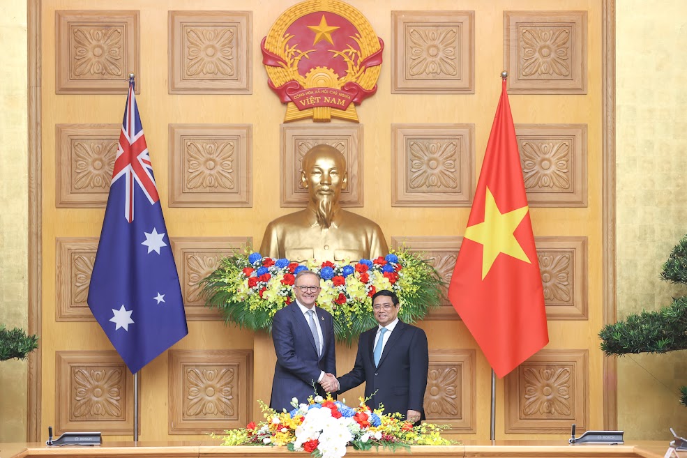 Cận cảnh Thủ tướng Phạm Minh Chính chủ trì lễ đón Thủ tướng Úc - Ảnh 14.