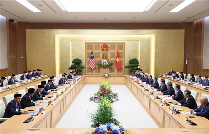 Thủ tướng Phạm Minh Chính đón, hội đàm với Thủ tướng Malaysia - Ảnh 8.