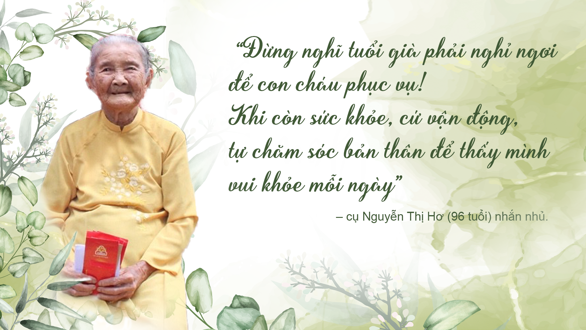 Bí quyết sống thọ của cụ bà 96 tuổi - Ảnh 1.