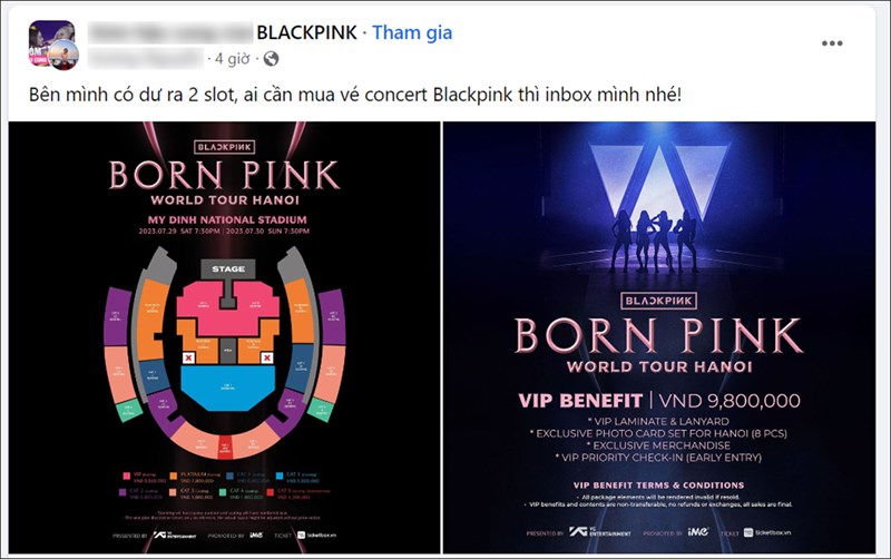 Rầm rộ rao bán, săn vé đêm nhạc Blackpink ở Hà Nội - Ảnh 1.