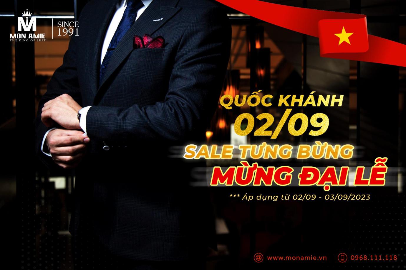 Märket Mon Amie Veston har en stor kampanj med anledning av den 2 september - Bild 1. Thương hiệu Mon Amie Veston khuyến mãi lớn nhân dịp lễ 2-9 - Ảnh 1.