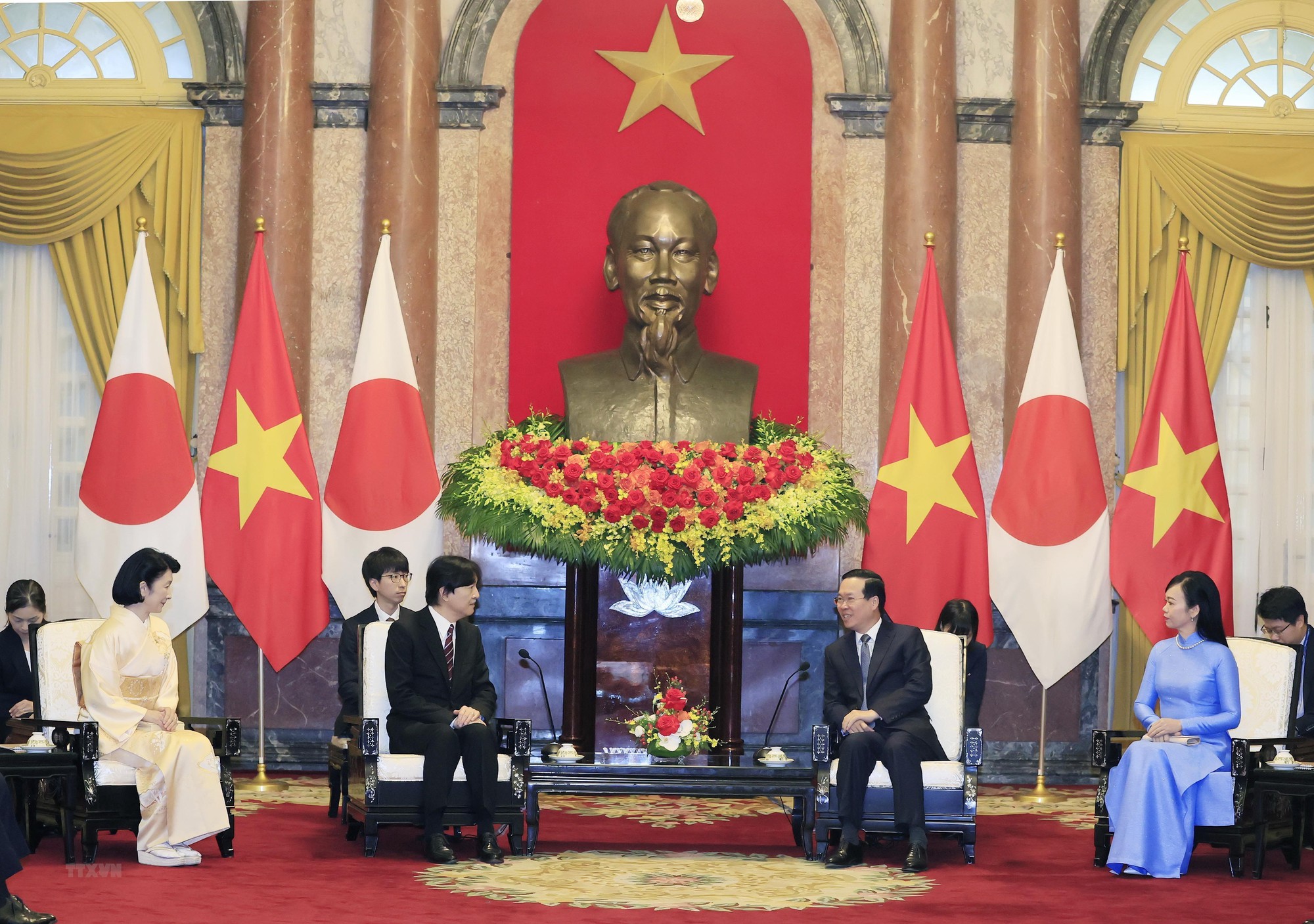 Chủ tịch nước và Phu nhân tiếp Hoàng Thái tử Nhật Bản và Công nương - Ảnh 2.