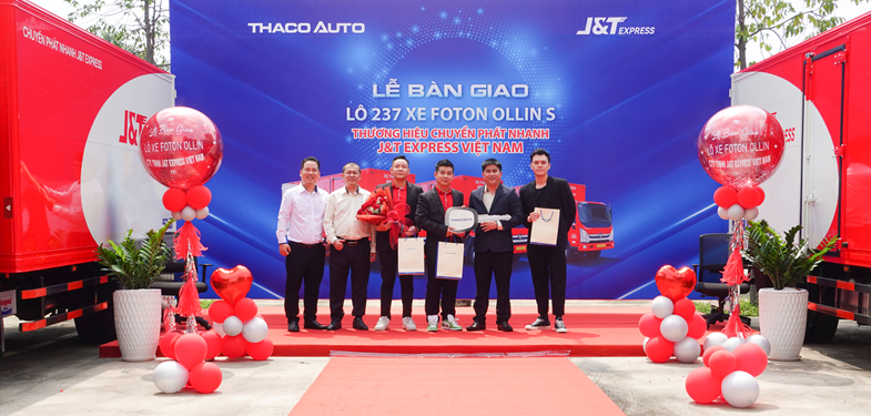 THACO AUTO bàn giao lô 237 xe tải Foton Ollin cho J&T Express Việt Nam- Ảnh 2.