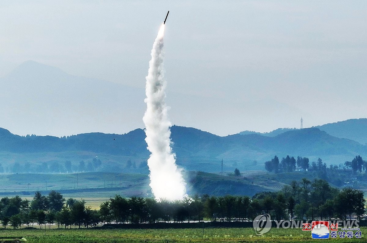 North Korea's Missile Administration successfully conducts a test-fire of the Hwasongpho-11-Da-4.5, a new tactical ballistic missile, equipped with a 4.5-ton warhead on Sept. 18, 2024, in this file photo provided by the North's official Korean Central News Agency. (For Use Only in the Republic of Korea. No Redistribution) (Yonhap)